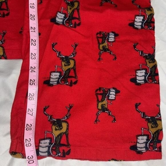 Old Navy Red Reindeer Print Pajama Pants Size Large Drawstring Waist - Picture 9 of 9